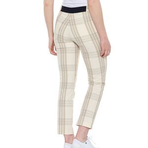 Peter Millar Womens Dynamite Technical Plaid Golf Pants Size 0 Ivory NEW 28 Inch